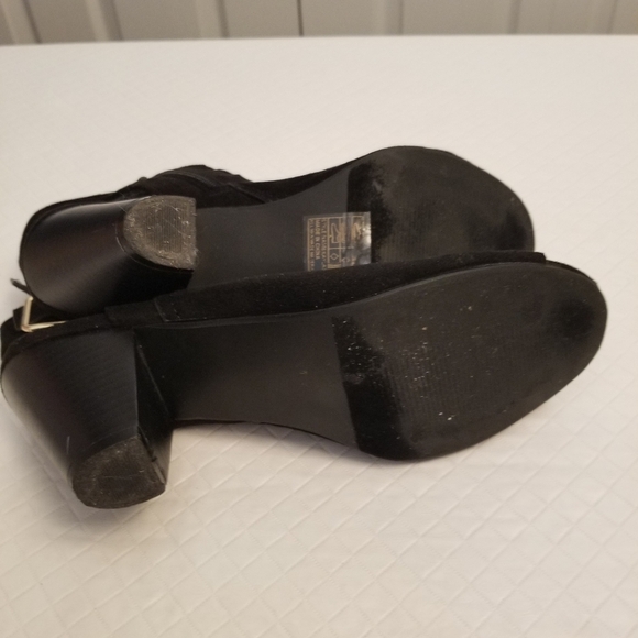 Rue 21 Etc Black Cut Out Slingback Peep Toe Chunky Platform Heels Size 9 Kayla - Picture 6 of 8